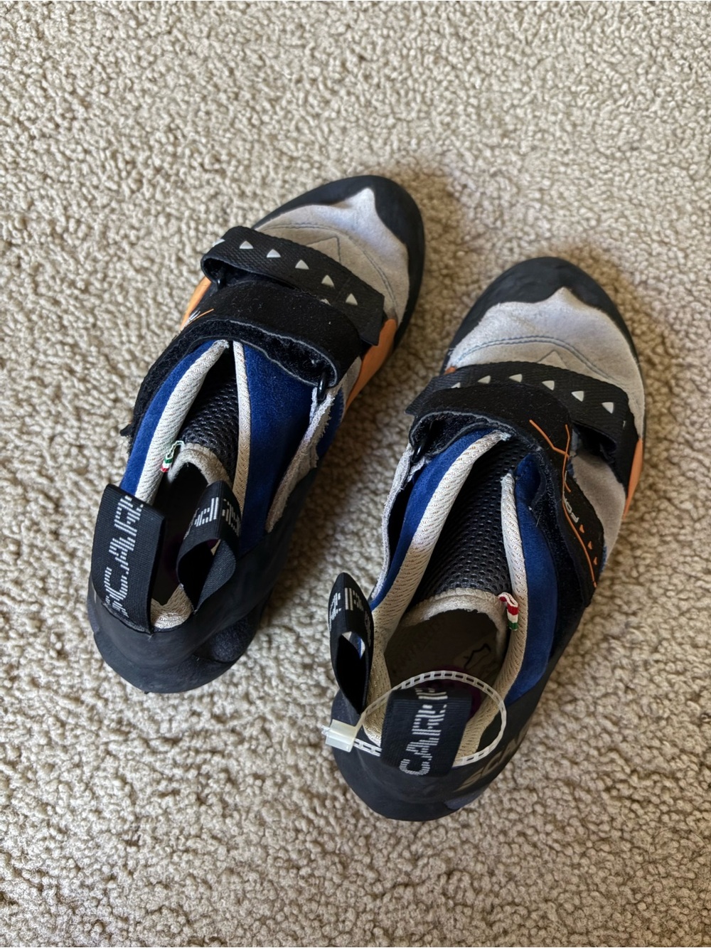 Scarpa Kids Blue Black and Orange Climbing Sneakers